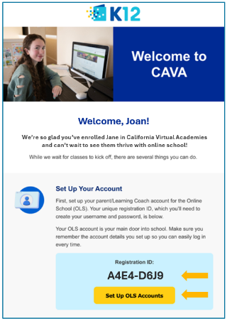 Set Up Your Online School (OLS) Accounts — Step 1